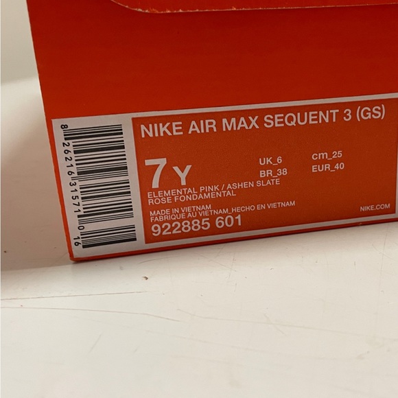 NIB NIKE AIR MAX SEQUENT 3 (GS) Size 7Y - Picture 6 of 6